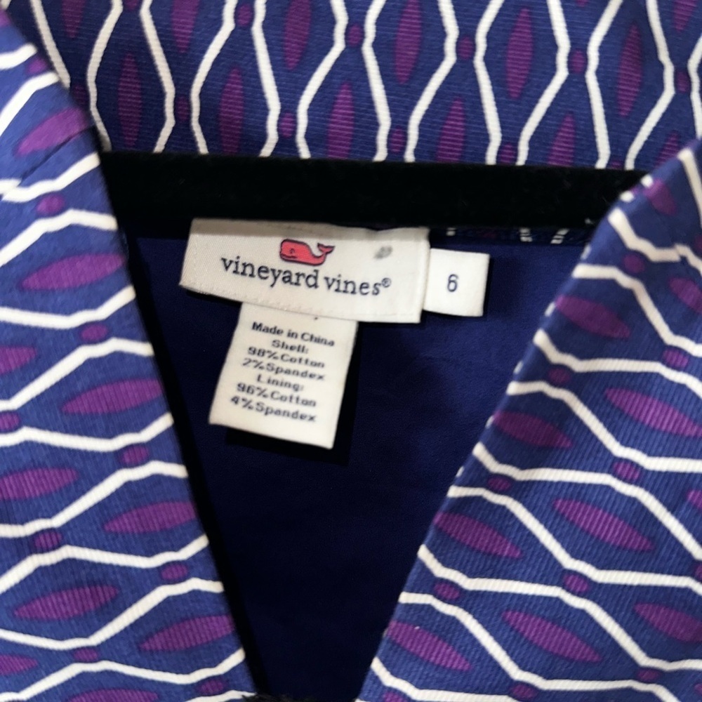 Vineyard vines women’s purple printed tunic blouse 6 boho resortweart vacation - Picture 6 of 7